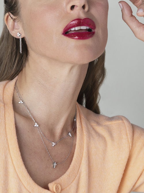 Collier Luxenter en argent 925 avec zirconium brillant plaqué rhodium - Sharra - Kiabi