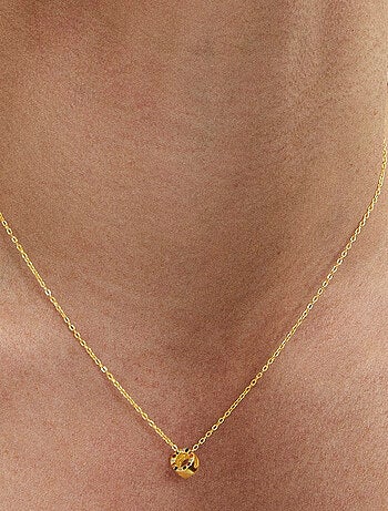 Collier Luxenter en argent 925 avec zircons multicolores finis et plaqué or 18k - Alphabet