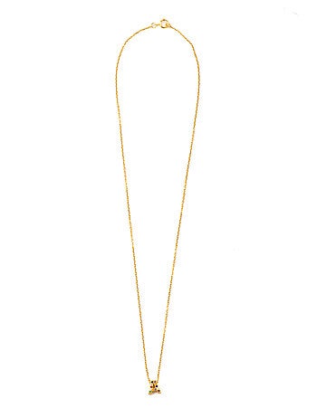Collier Luxenter en argent 925 avec zircons multicolores finis et plaqué or 18k - Alphabet