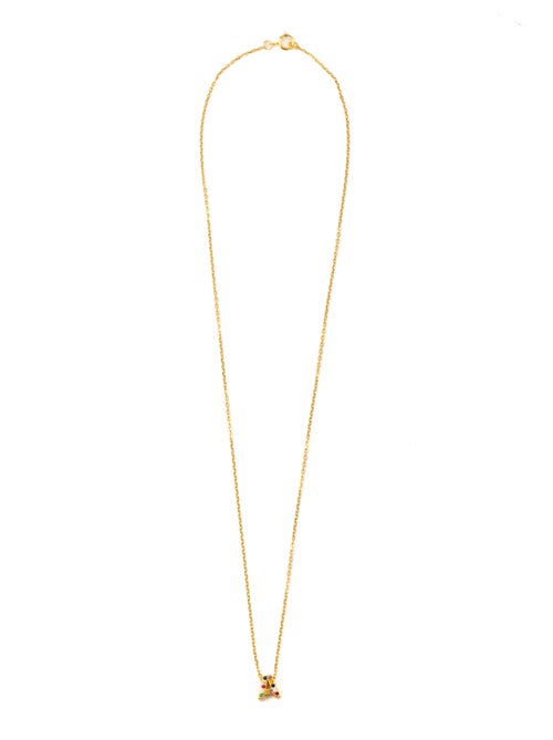 Collier Luxenter en argent 925 avec zircons multicolores finis et plaqué or 18k - Alphabet - Kiabi