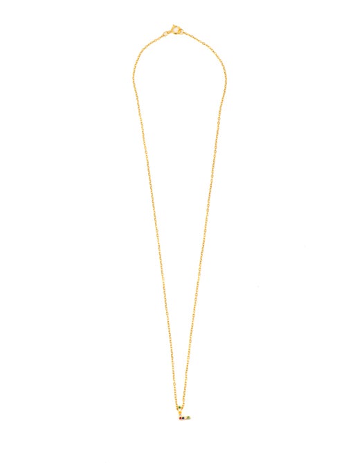 Collier Luxenter en argent 925 avec zircons multicolores finis et plaqué or 18k - Alphabet - Kiabi