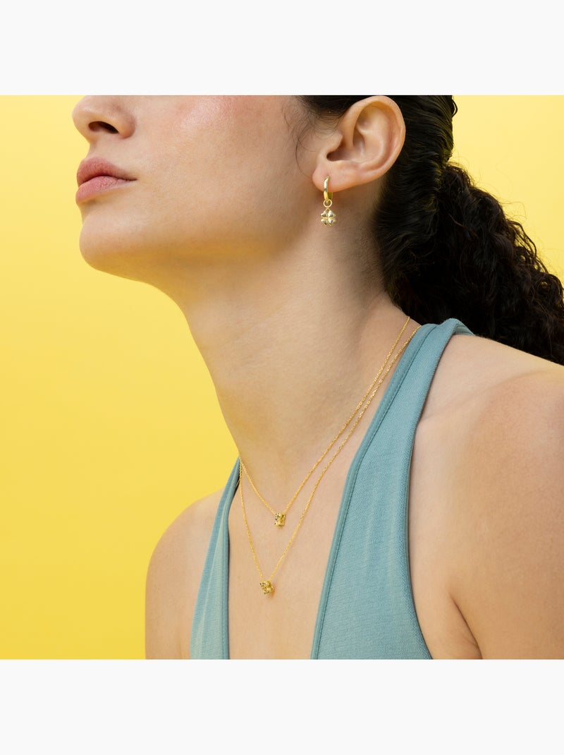 Collier Luxenter en argent 925 avec zircons multicolores finis et plaqué or 18k - Alphabet Multicolore - Kiabi