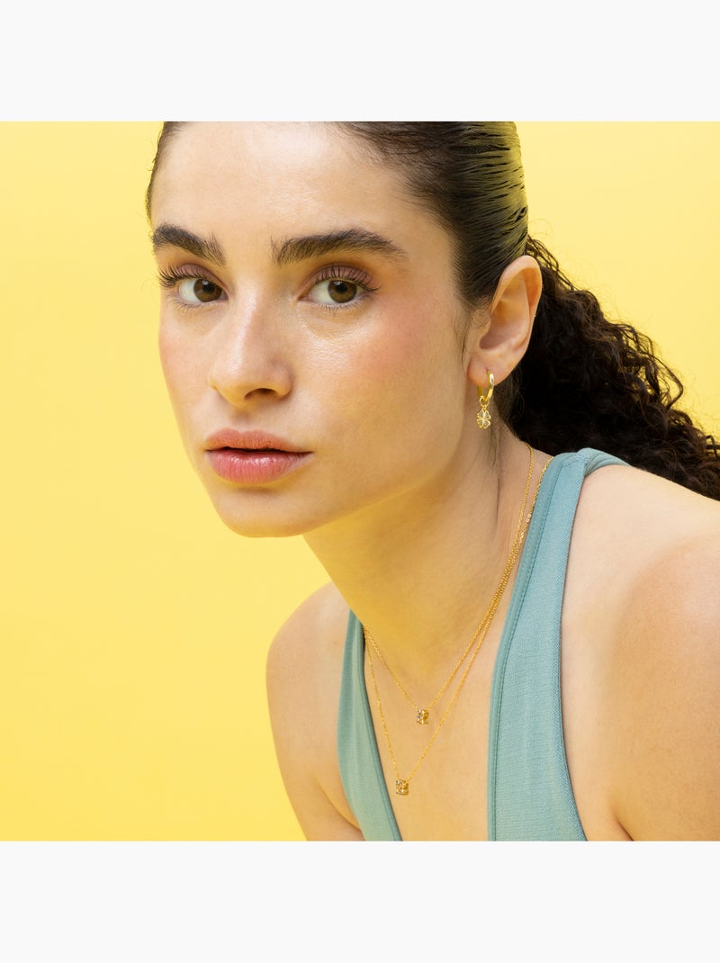 Collier Luxenter en argent 925 avec zircons multicolores finis et plaqué or 18k - Alphabet Multicolore - Kiabi