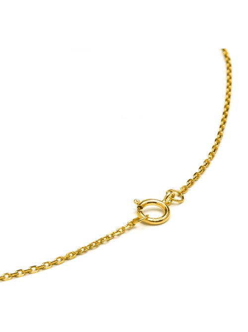 Collier Luxenter en argent 925 avec zircons multicolores finis et plaqué or 18k - Alphabet - Kiabi