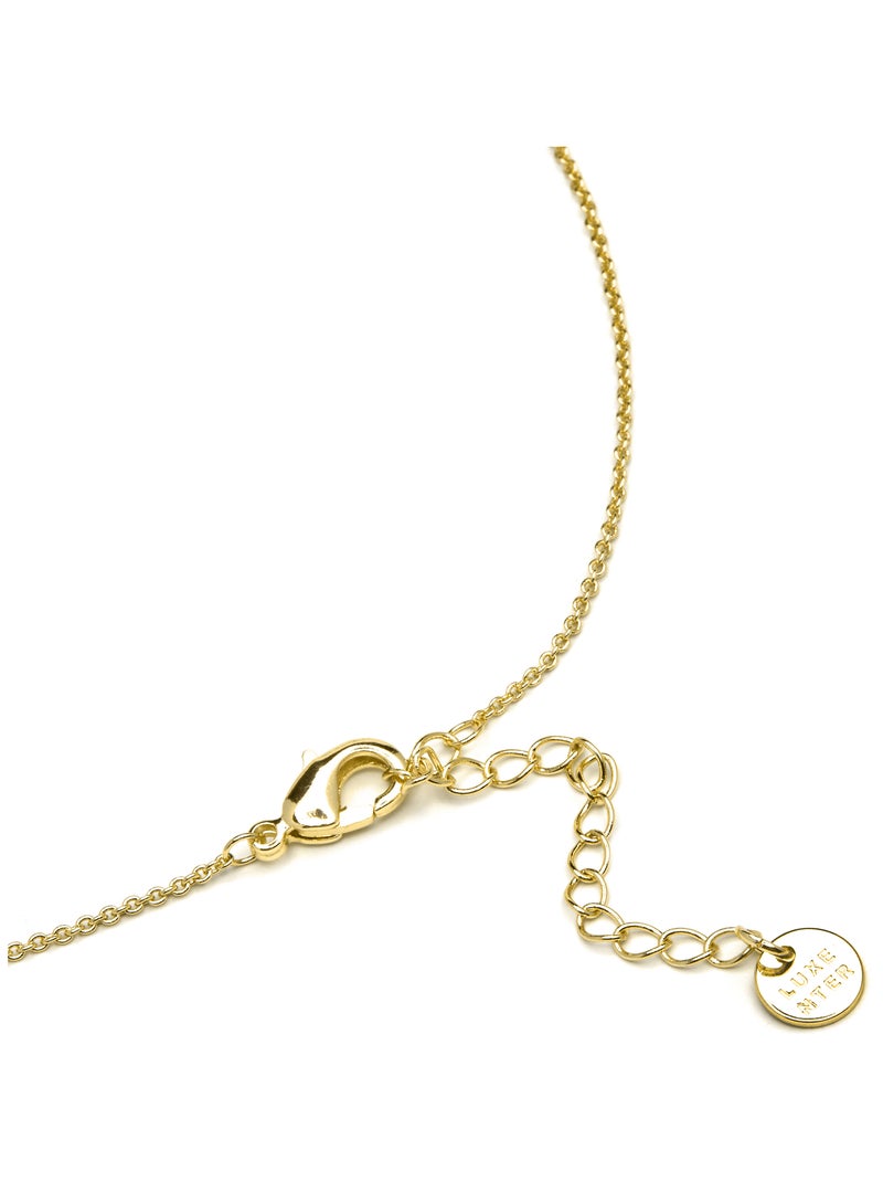 Collier Luxenter en argent 925 avec zircons multicolores finis plaqué or jaune 18K - Alphabet Multicolore - Kiabi