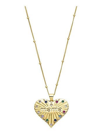 Collier Luxenter en argent 925 avec zircons plaqué or jaune 18 carats - Bamed