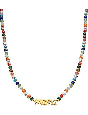 Collier Luxenter en argent 925 et cristal multicolore fini et plaqué or 18k - Mama