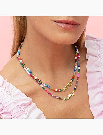 Collier Luxenter en argent 925 et cristal multicolore fini et plaqué or 18k - Mama