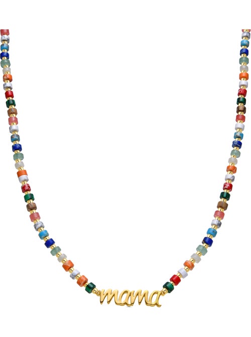 Collier Luxenter en argent 925 et cristal multicolore fini et plaqué or 18k - Mama - Kiabi