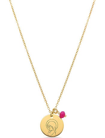Collier Luxenter en argent 925 et cristal rose fini et plaqué or 18k - Fille