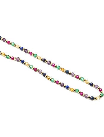 Collier Luxenter en argent 925 et cristaux multicolores finis et plaqué or 18k - Shedi