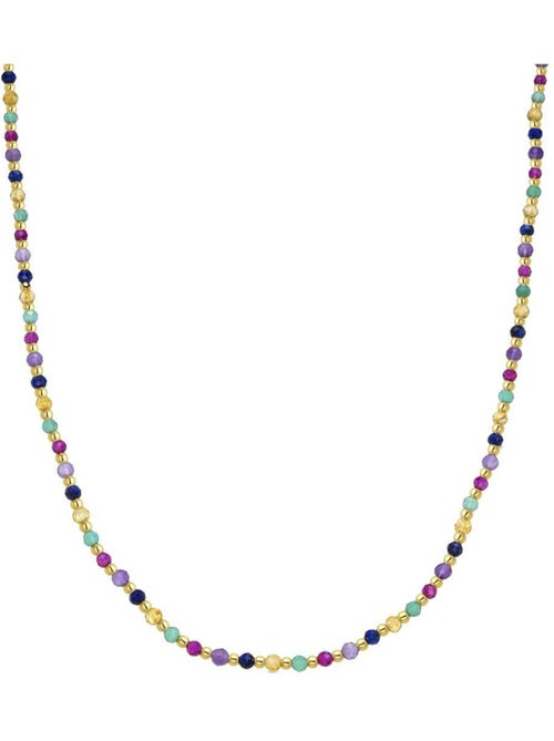 Collier Luxenter en argent 925 et cristaux multicolores finis et plaqué or 18k - Shedi - Kiabi
