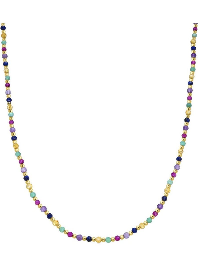Collier Luxenter en argent 925 et cristaux multicolores finis et plaqué or 18k - Shedi Multicolore - Kiabi