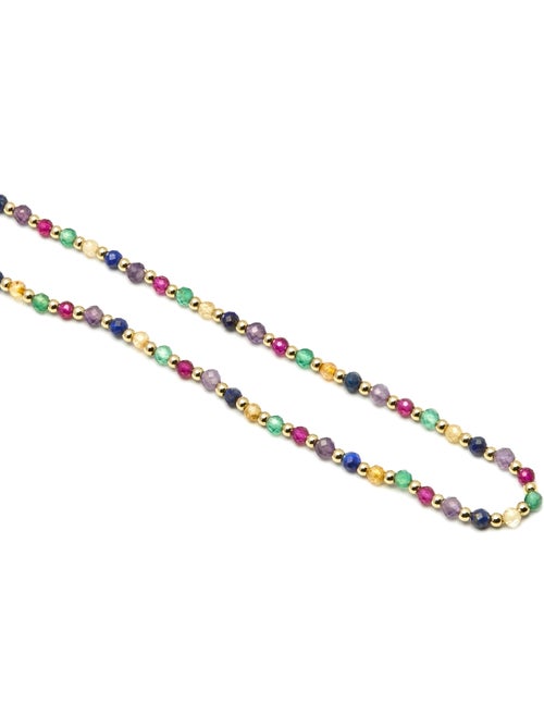 Collier Luxenter en argent 925 et cristaux multicolores finis et plaqué or 18k - Shedi - Kiabi