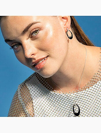 Collier Luxenter en argent 925 et laque noire rhodiée - Onves