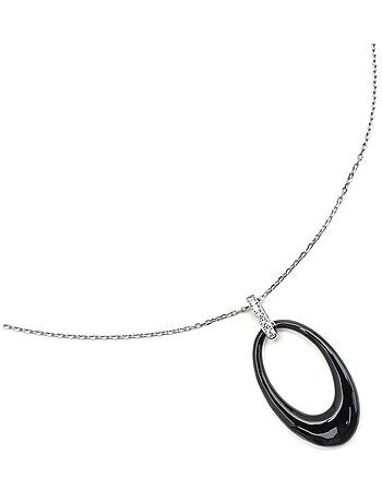 Collier Luxenter en argent 925 et laque noire rhodiée - Onves