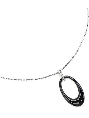 Collier Luxenter en argent 925 et laque noire rhodiée - Onves