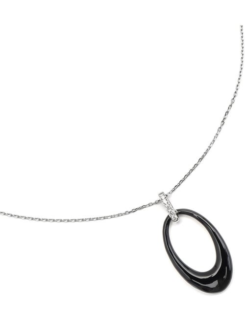 Collier Luxenter en argent 925 et laque noire rhodiée - Onves - Kiabi
