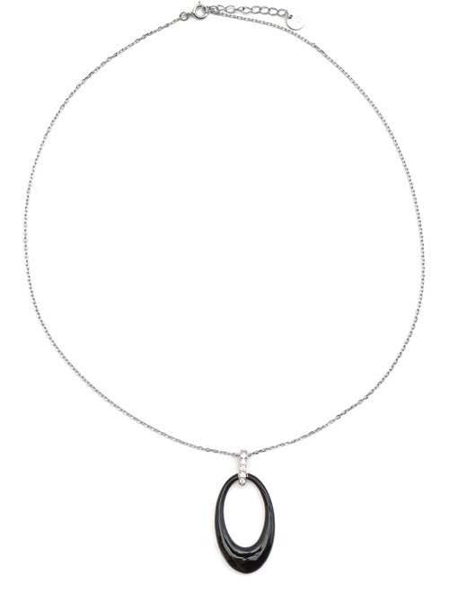 Collier Luxenter en argent 925 et laque noire rhodiée - Onves - Kiabi Collier Luxenter en argent 925 et laque noire rhodiée - Onves - Kiabi