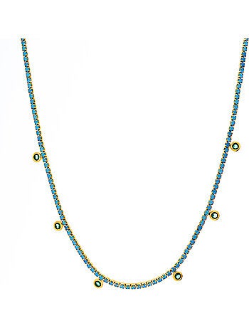 Collier Luxenter en argent 925 et Nano Turquoise fini et plaqué or 18k - Nejad