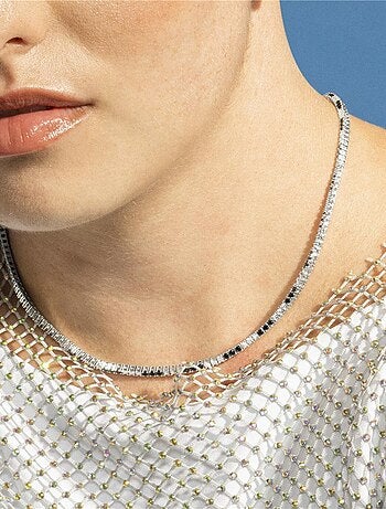 Collier Luxenter en Argent 925 et Onyx Zirconia rhodié - Tahu