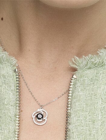 Collier Luxenter en Argent 925 et Onyx Zirconia rhodié - Tyve