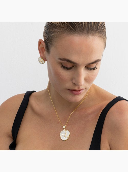 Collier Luxenter en argent 925 et or 18k en nacre blanche - Huawi - Kiabi Collier Luxenter en argent 925 et or 18k en nacre blanche - Huawi - Kiabi