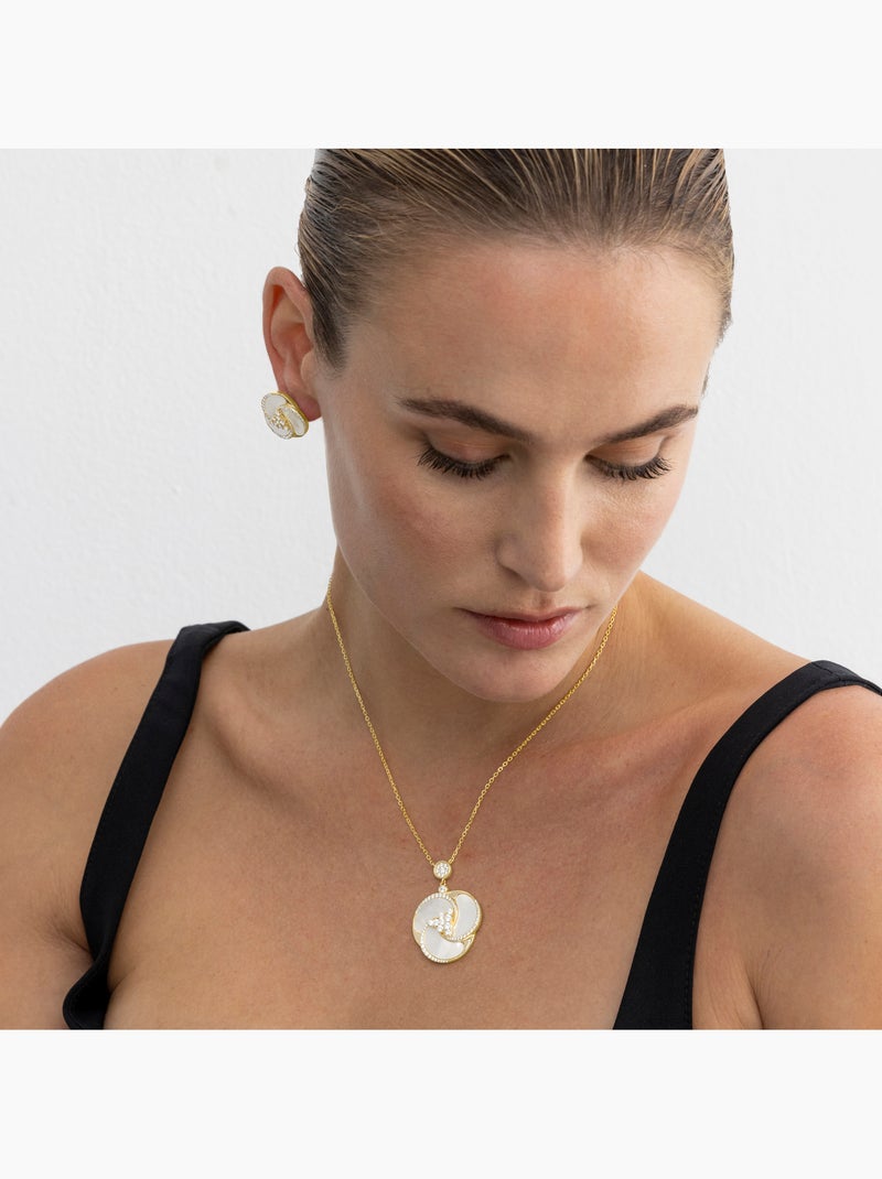 Collier Luxenter en argent 925 et or 18k en nacre blanche - Huawi Argent - Kiabi