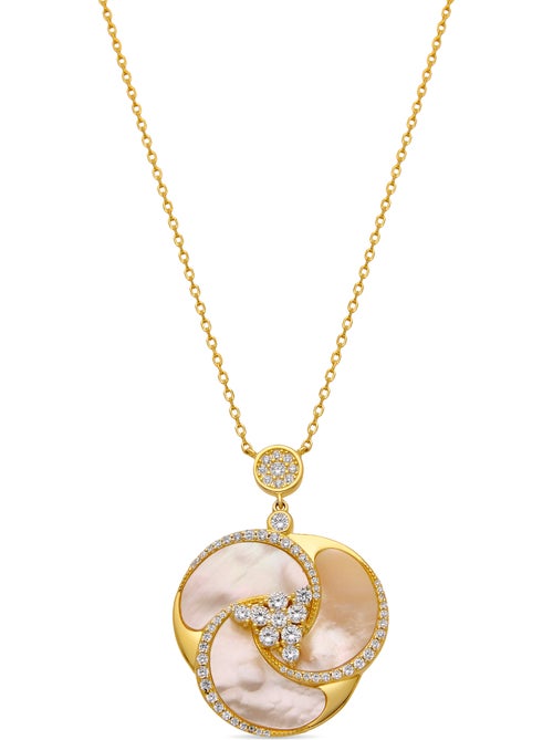 Collier Luxenter en argent 925 et or 18k en nacre blanche - Huawi - Kiabi