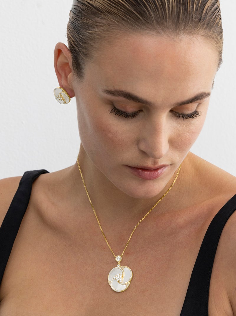 Collier Luxenter en argent 925 et or 18k en nacre blanche - Huawi Blanc - Kiabi
