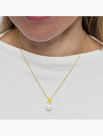 Collier Luxenter en argent 925 et Padparadscha fini et plaqué or 18k - Ihri
