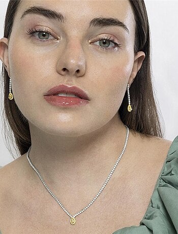 Collier Luxenter en argent 925 et padparadscha rhodié - Lied