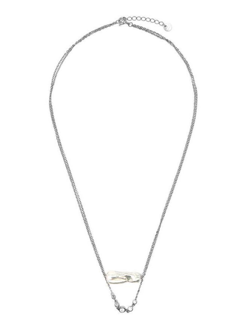 Collier Luxenter en argent 925 et perle blanche rhodiée - Danysda Blanc - Kiabi