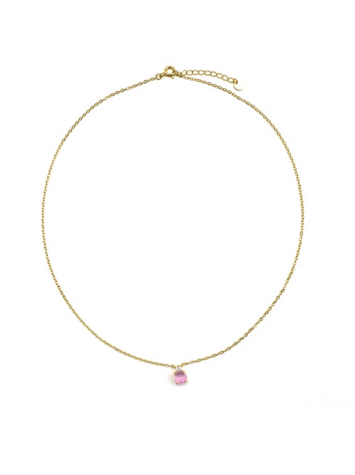 Collier Luxenter en argent 925 et quartz hydrothermal Kunzite finition or 18k - Akma - Kiabi