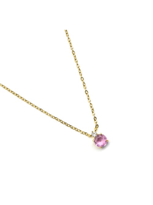 Collier Luxenter en argent 925 et quartz hydrothermal Kunzite finition or 18k - Akma - Kiabi
