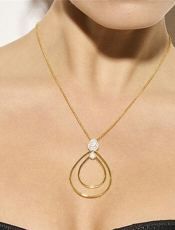 Collier Luxenter en argent 925 et zircon brillant finition or jaune 18k - Hyka