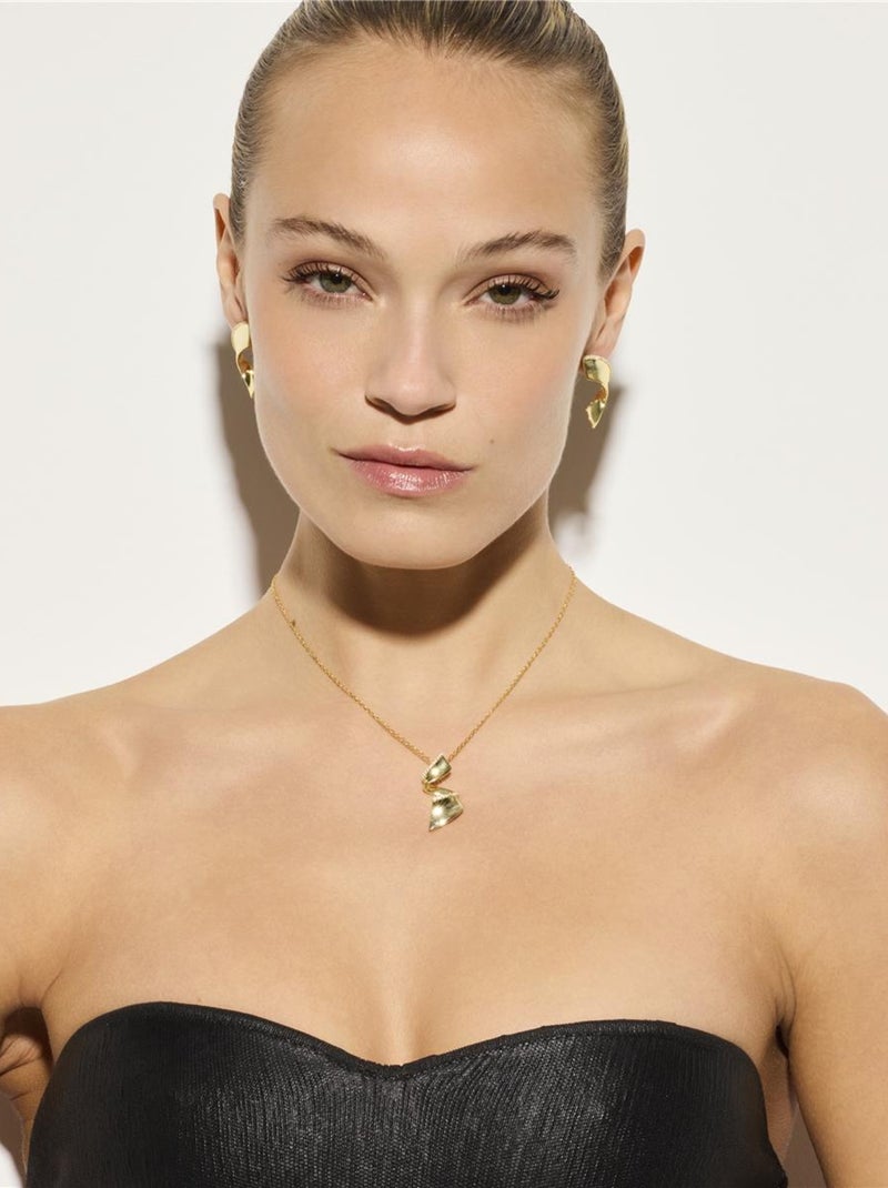 Collier Luxenter en argent 925 et zircon cubique brillant plaqué or jaune 18 carats - Orba Blanc - Kiabi