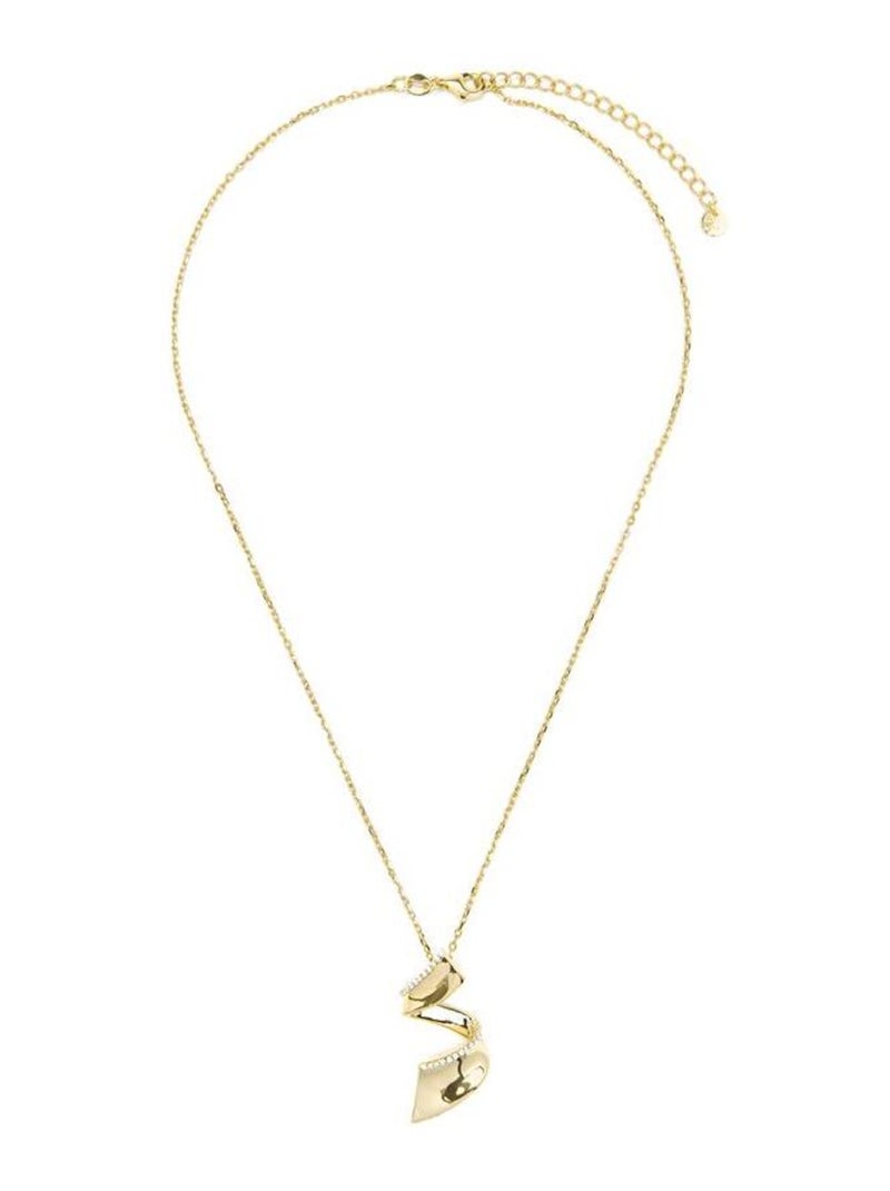 Collier Luxenter en argent 925 et zircon cubique brillant plaqué or jaune 18 carats - Orba Blanc - Kiabi