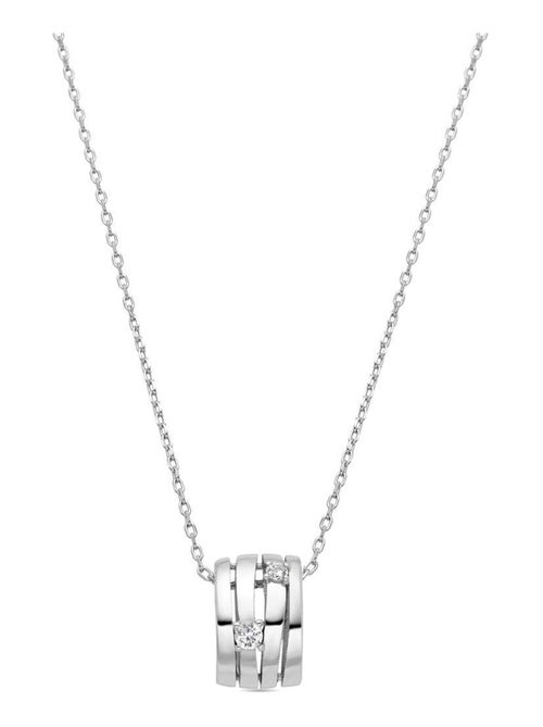 Collier Luxenter en argent 925 et zircon cubique brillant rhodié - Duvid - Kiabi