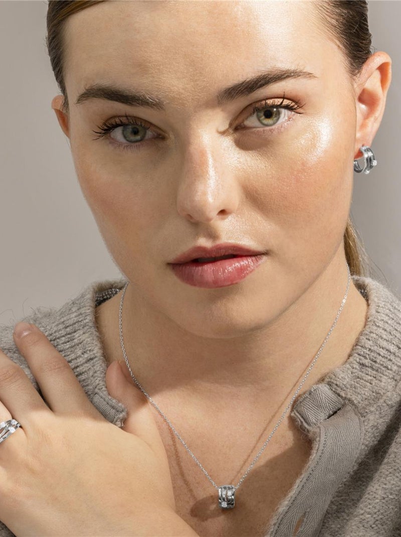 Collier Luxenter en argent 925 et zircon cubique brillant rhodié - Duvid Blanc - Kiabi