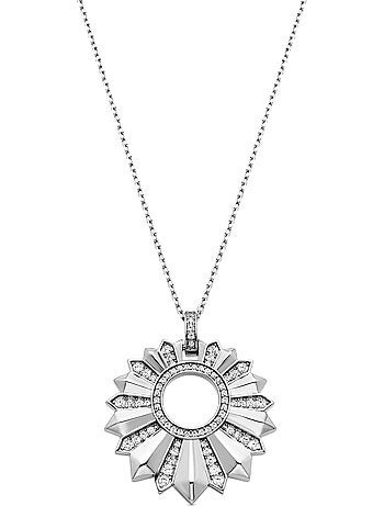 Collier Luxenter en argent 925 et zircon cubique brillant rhodié - Saneda