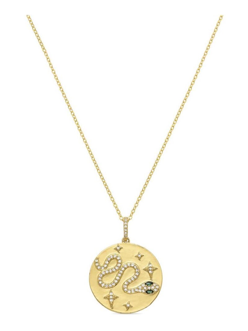 Collier Luxenter en argent 925 et zircon multicolore avec finition plaqué or jaune 18k - Basnash Multicolore - Kiabi