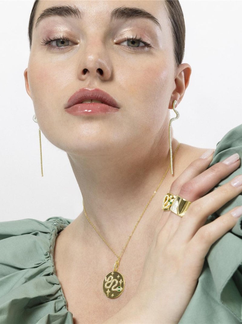 Collier Luxenter en argent 925 et zircon multicolore avec finition plaqué or jaune 18k - Basnash Multicolore - Kiabi