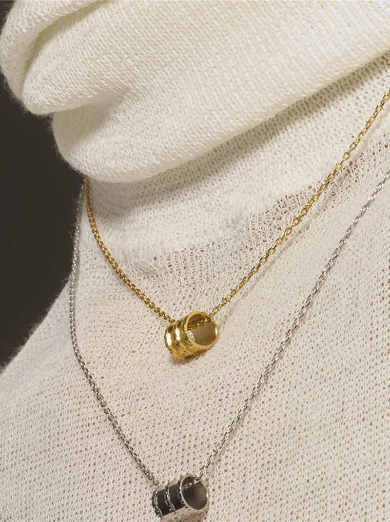 Collier Luxenter en argent 925 et zircone brillante plaqué or jaune 18 carats - Shanax Blanc - Kiabi