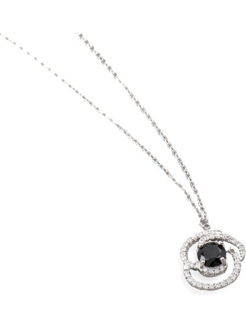 Collier Luxenter en argent 925 et zircone Onix finition rhodium - Tyve - Kiabi