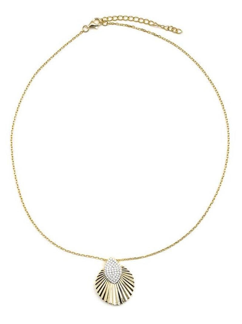 Collier Luxenter en argent 925 et zirconium brillant plaqué or 18k - Drakfar Blanc - Kiabi