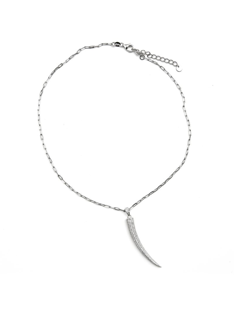 Collier Luxenter en argent 925 et zirconium brillant plaqué rhodium - Hudrid Argent - Kiabi