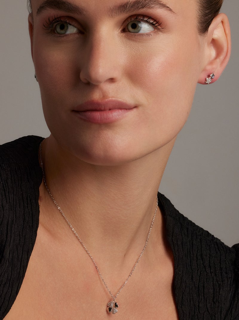 Collier Luxenter en argent 925 et zirconium brillant plaqué rhodium - Lumah Blanc - Kiabi