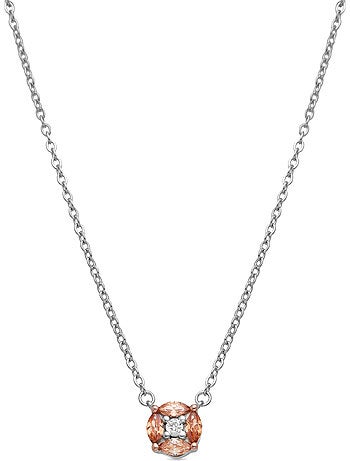 Collier Luxenter en argent 925 et zirconium champagne rhodié - Siankho