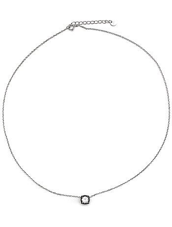 Collier Luxenter en argent 925 et zirconium onyx rhodié - Lehak